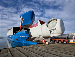 World’s First Wind Turbine Components Carrier Opens Wide
