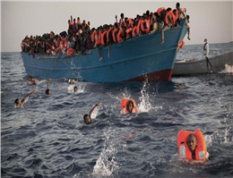 Rescuers Saved migrants in Mediterranean