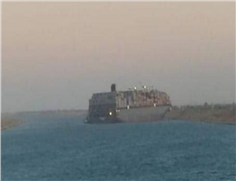 Grounded Container Ship Blocks Suez Canal