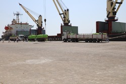 ارسال سومین محموله ترانزیتی کشور افغانستان/ صادرات محصولات استان کرمان از طریق بندر چابهار