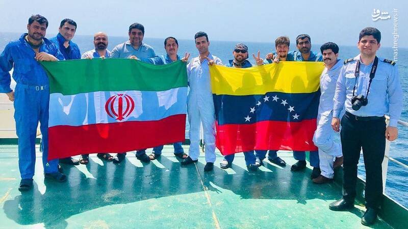 تصویر دریانوردان نفتکش ایرانی در ونزوئلا