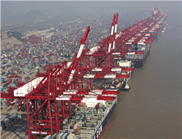 Shanghai port box volume rises 