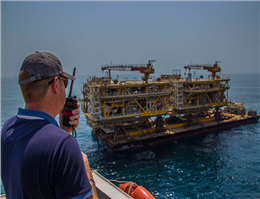 The installation of second Gas Platform of Phase 19 in Pars-E-Jonoobi 