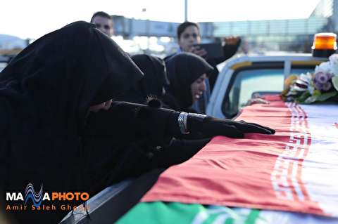 گزارش تصویری مراسم استقبال از پیکر شهدای سانچی(2)