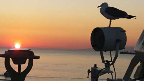 غروب دریا از منظر دوربین یک دریانورد