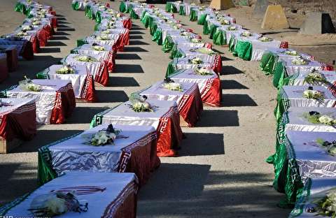 ورود پیکر ۴۴ شهید دوران دفاع مقدس به منطقه آزاد اروند