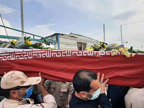 بازگشت پیکر مطهر ۵۵ شهید دوران دفاع مقدس از طریق منطقه آزاد اروند
