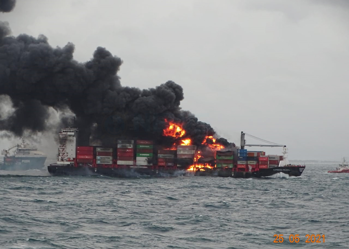 احتمال  غرق شدن کشتی سنگاپوری X-Press Pearl