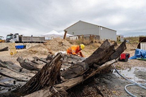 کشف بقایای یک کشتی در معدن سنگ!