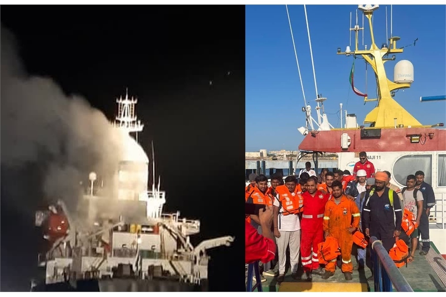 ​نجات ۲۲ خدمه خارجی در آب‌های جزیره سیری