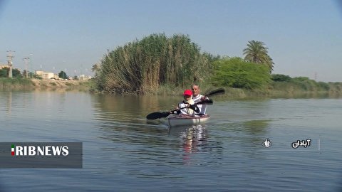 قایق‌رانی دانشجوی دانشگاه علوم و فنون دریایی خرمشهر به مناسبت روز ملی خلیج فارس