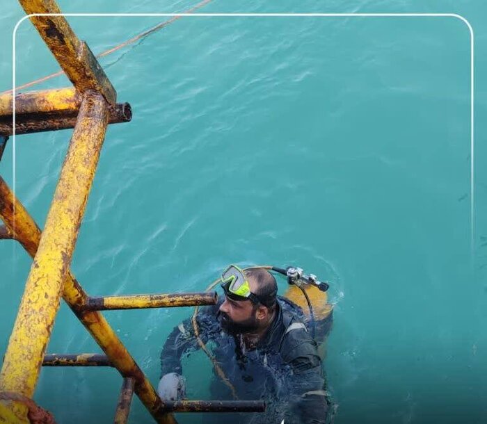 انجام موفقیت آمیز تعمیرات خط لوله زیردریایی انتقال نفت در ساحل گناوه