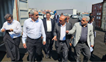 بازدید وزیر اقتصاد از بندر شهید رجایی در جریان نهمین سفر استانی رئیس‌جمهور به هرمزگان
