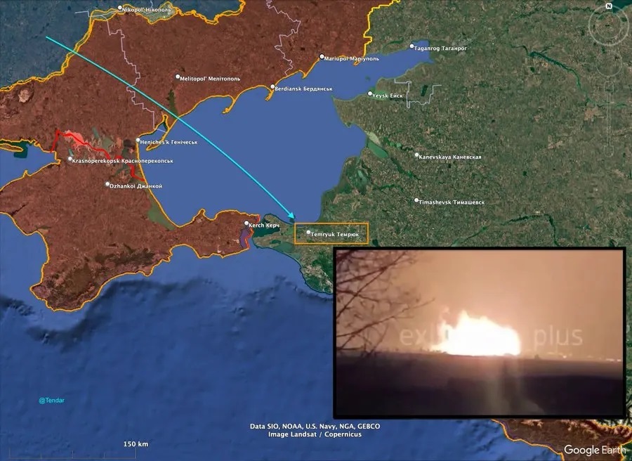 اوکراین پایانه صادرات گاز مایع روسیه در دریای آزوف را هدف قرار داد